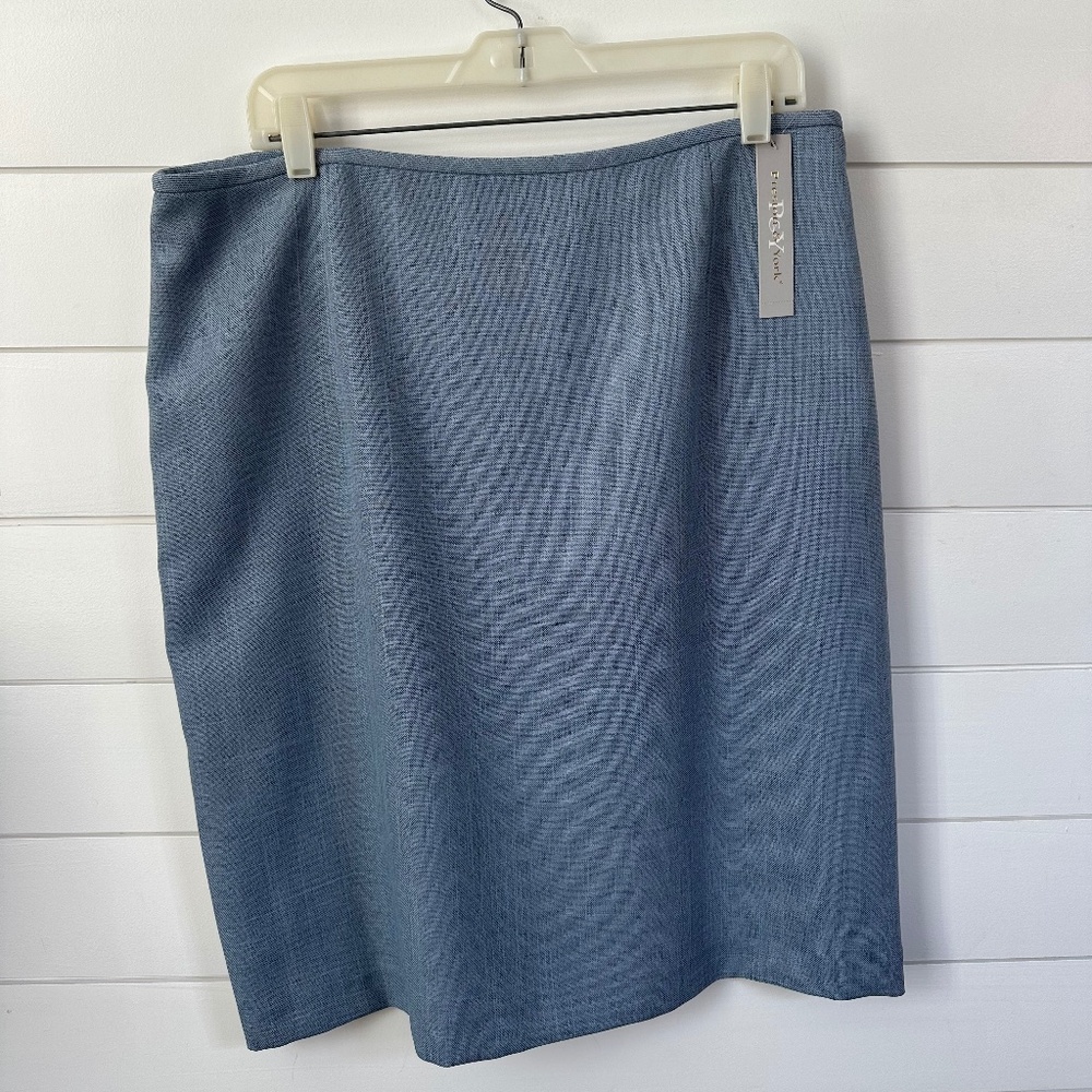 Preston & York Blue Pencil Skirt Size 14 NWT